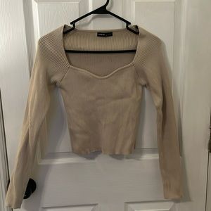 Sweetheart neckline sweater top